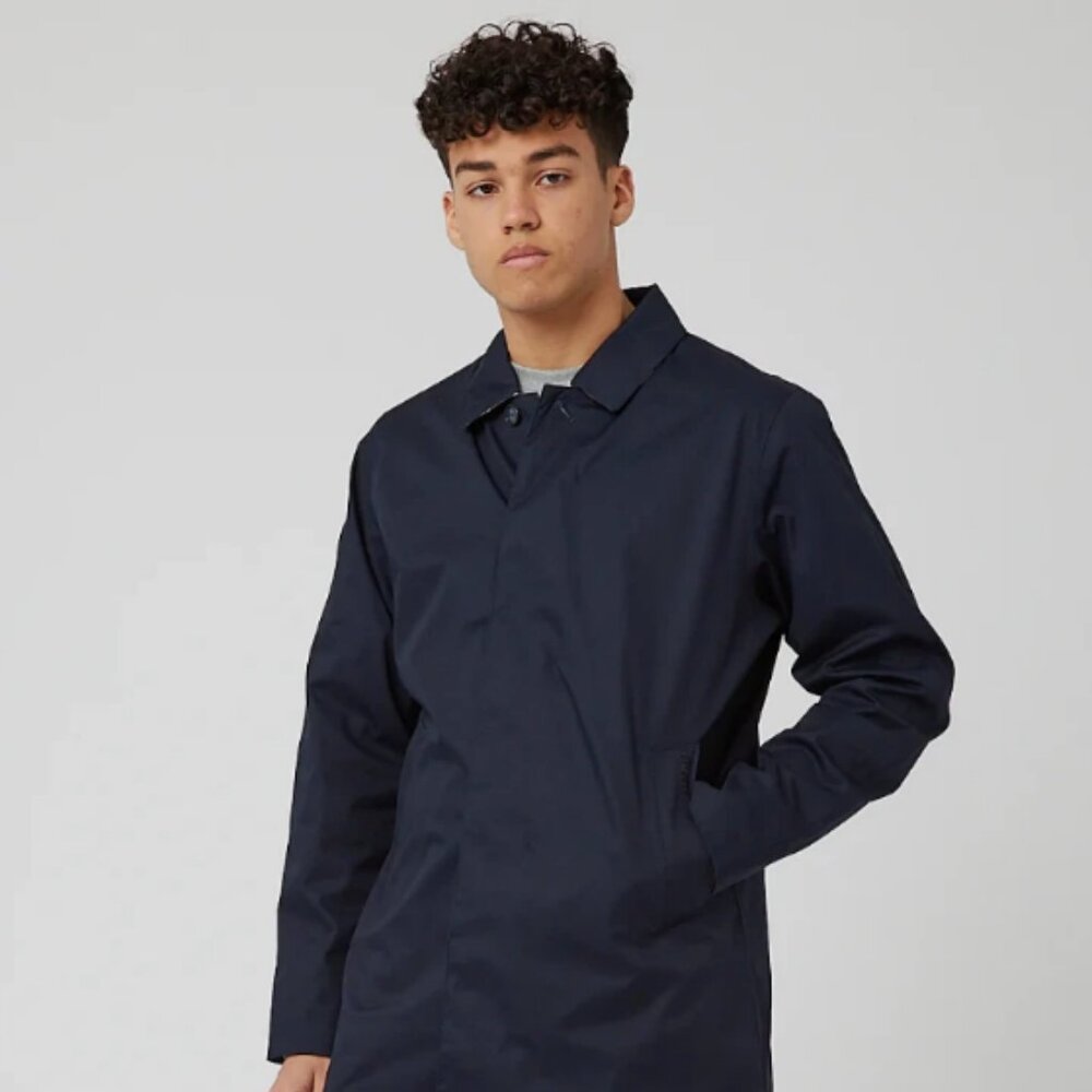 Barbour ROKIG Waterproof Navy Trench Jacket MSRP$375 Timeless Design